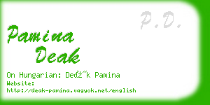 pamina deak business card